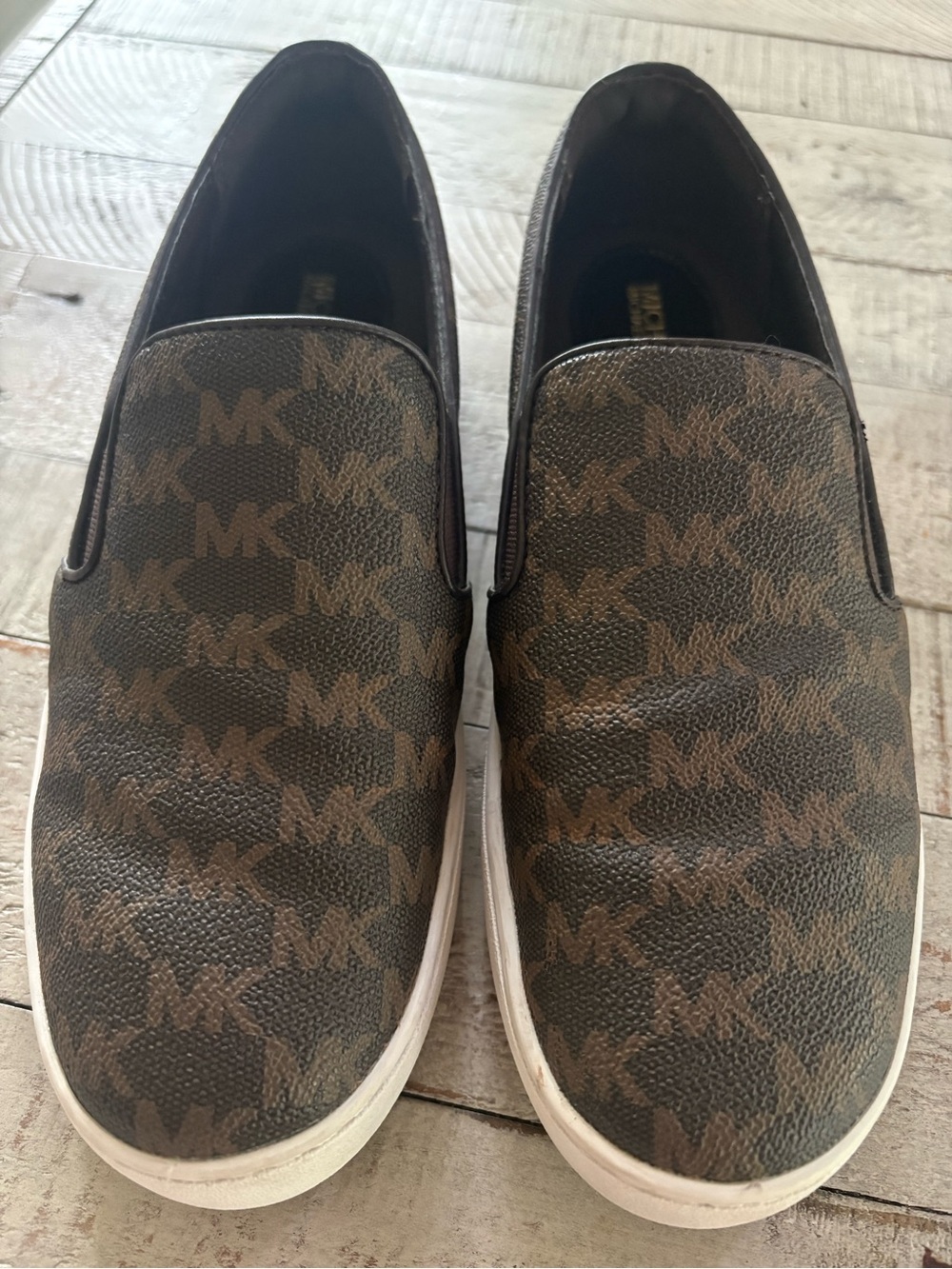 Michael Kors Women's Brown MK Logo Slip-On Flats